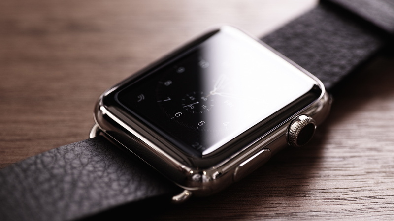 table, indoors, studio shot, wood - material, still life, Iwatch, technology, luxury, wood grain, leather, smart phone, iPhone, wealth, mobile phone, portable information device