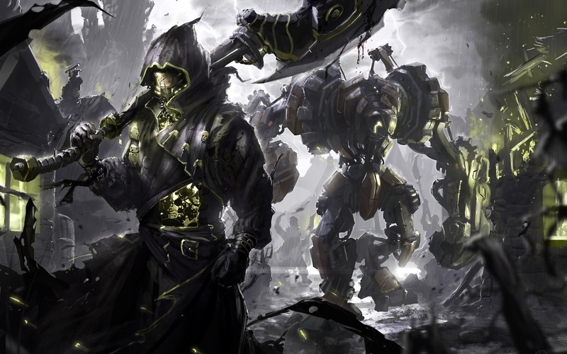 representation, steampunk, sculpture, power, nature, dark, man, human representation, near, robot, backgrounds, science fiction, built structure, creativity