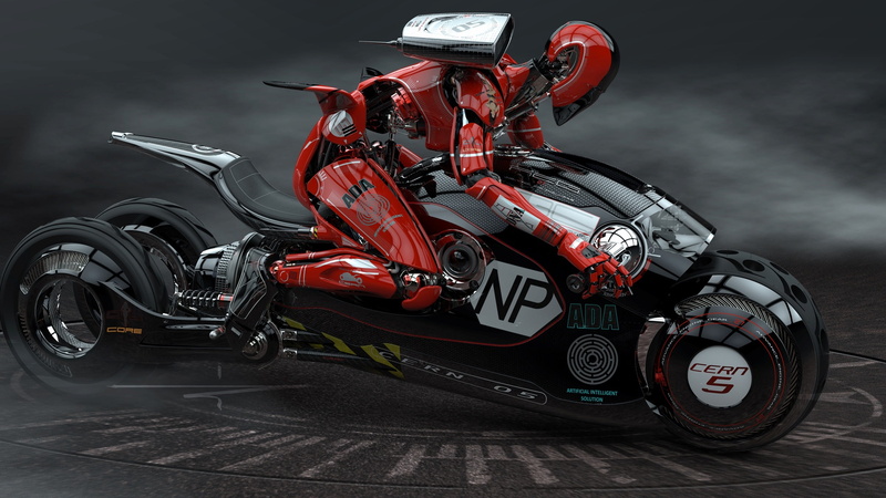 Design, 3D, 2K, Bike, d, Racer, Robot