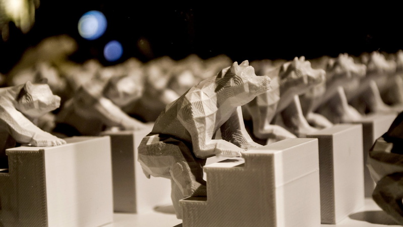 wolf, animals, artwork, Depth Of Field, plastic, 3d Printer, 1080P, Miniatures, stairs, bokeh