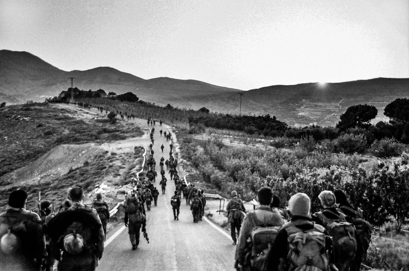 military, men, day, outdoors, soldiers, landscape, clear sky, bandw, women, pets, real people, 2K, mountain, idf, mammal, group of people, crowd, sky
