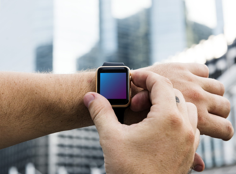 device, sport, built structure, digital, adult, men, outdoors, smart phone, design space, close-up, gold, apple, smartwatch, human body part, human arm