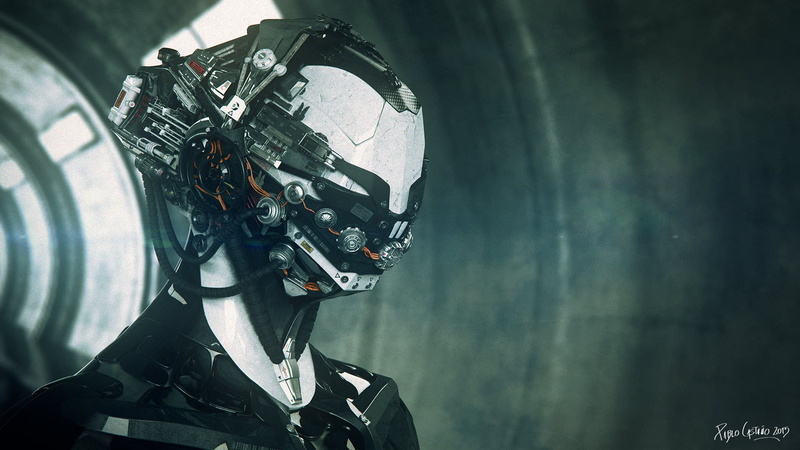 digital art, futuristic, 1080P, science fiction, 2015 (Year), robot