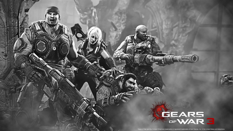 rifle, helmet, security staff, conflict, security, Girl, Gears of war 3, special forces, military, uniform, males, weapon, Name, 1080P, clothing, group of people