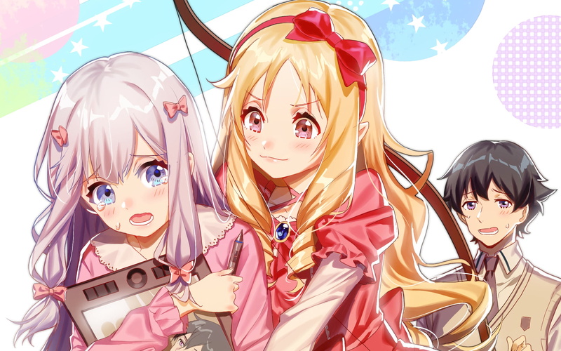 multi colored, women, Izumi Sagiri, female, headshot, portrait, 1080P, childhood, leisure activity, looking at camera, lifestyles, digital, Izumi Masamune