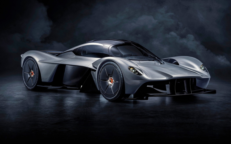 aston martin valkyrie, Vehicle, 4K, side view, silver, supercars
