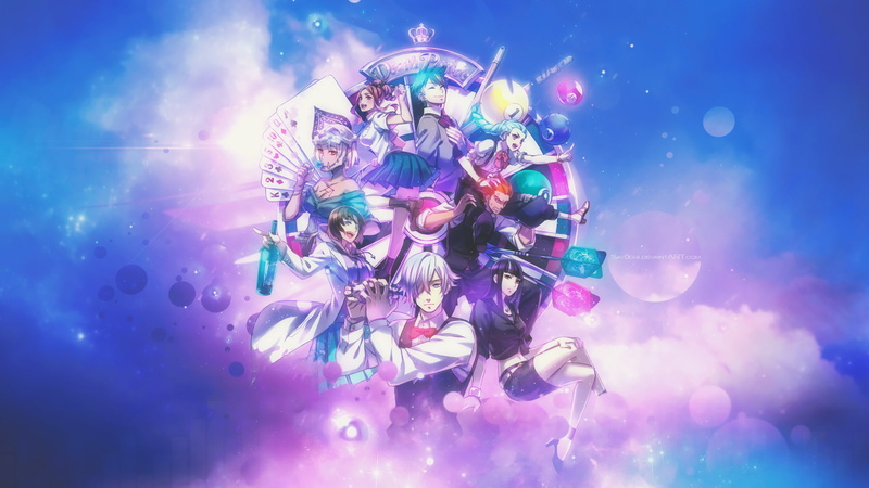 Black Hair, Orange Eyes, Anime, Blue Eyes, Skirt, Dart Board, Red Eyes, Brown Hair, High Heels, Nona (Death Parade), Lollipop, Darts, Brown Eyes, Ginti (Death Parade)
