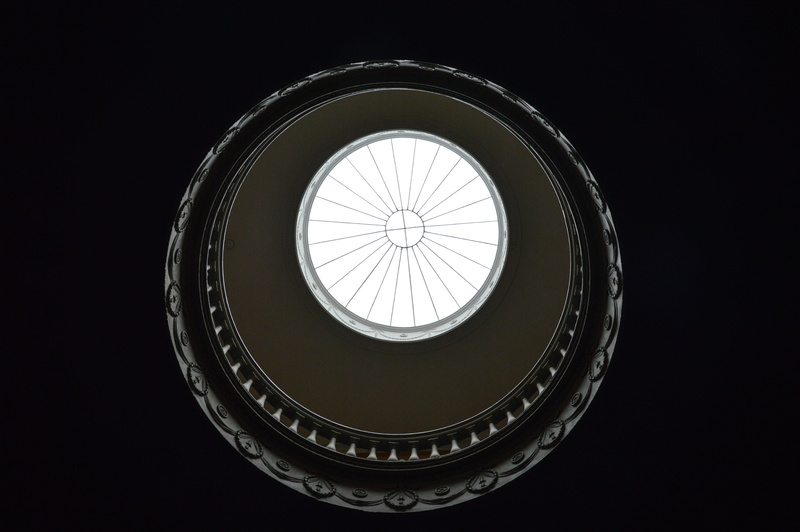light, speed, patterns, 5K, time, photography, circle, lines, window arch, steel, angle, close-up, architecture, metal, monochrome, high, wheel, architectural