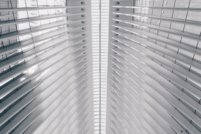 mall, pattern, new york, oculus, design, world trade center, united states, textured, built structure, indoors, minimalist, modern, in a row, close-up