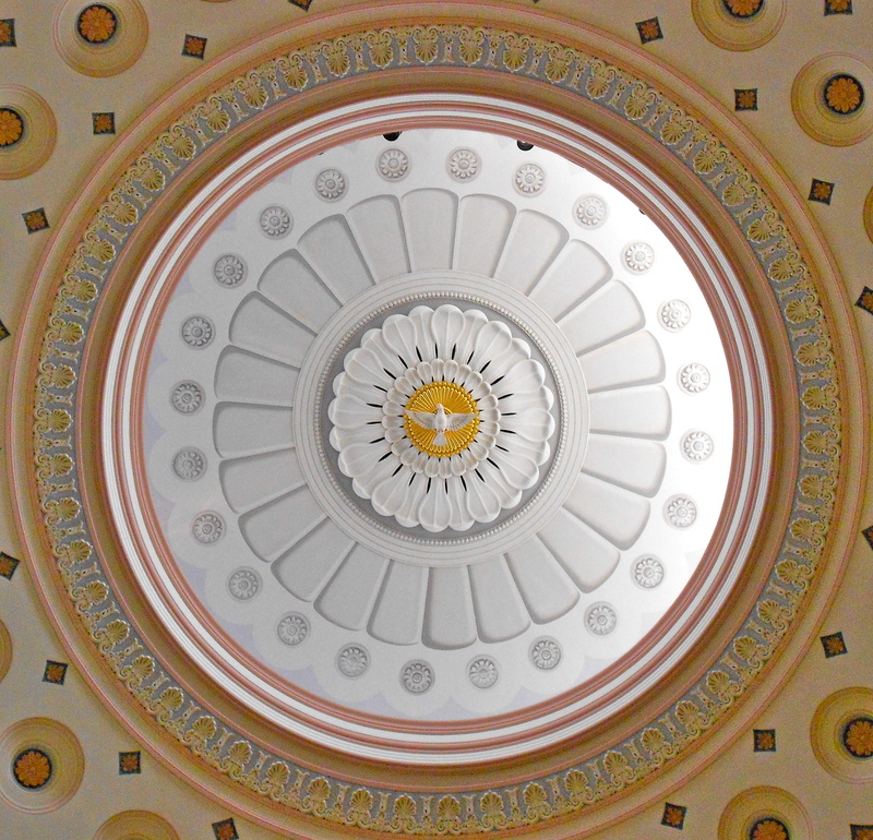 cupola, 2K, baltimore, architectural feature, basilica, place of worship, design, religious, indoors, concentric, architecture, directly below, art and craft
