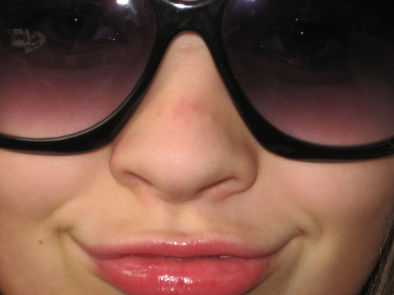 nose, human lips, front view, lifestyles, headshot, one person, human body part, fashion, sun glasses, mouth, hidden, indoors, sunglasses, women, laugh