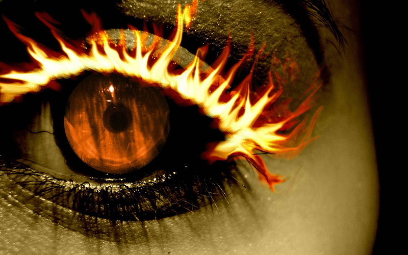 s, eye, lash, black, lashes, 1920x1200, women, fire, 1080P, digital art, liner