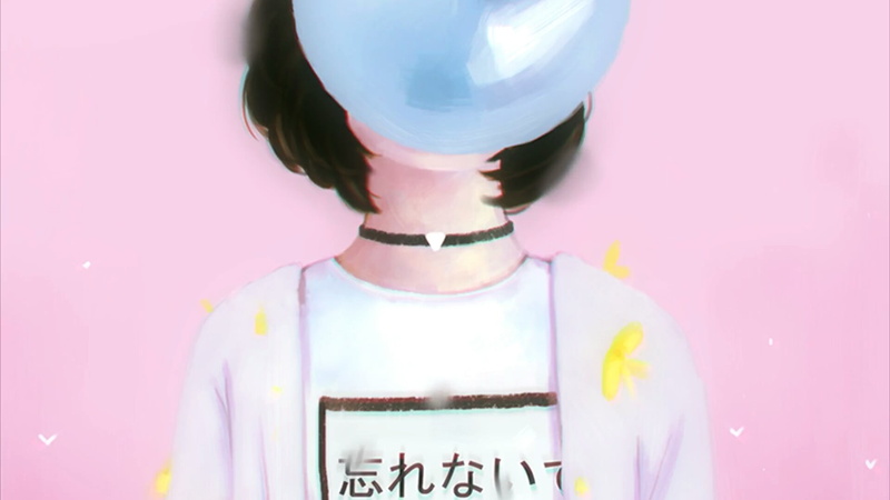 casual clothing, studio shot, balloon, one person, pink color, 1080P, beautiful woman, indoors, young adult, women, adult, anime girl, pink background