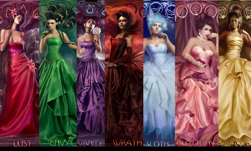 drawing, artwork, collage, fantasy girl, 720P, the seven deadly sins, women