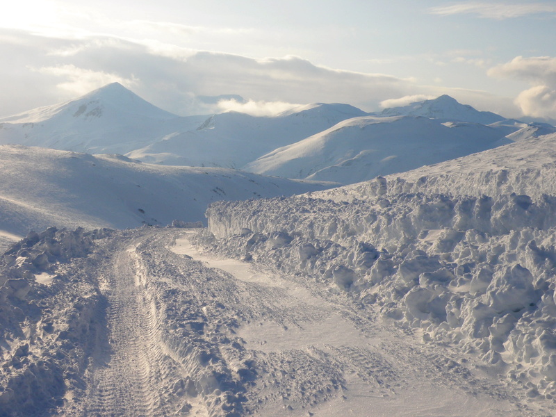 winter, open space, coldly, snowdrifts, tranquil scene, day, frost, snowcapped mountain, tranquility, range, snow, mountains, location, cloud - sky, no people