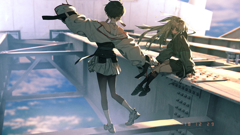 anime girls, 4K, Rolua Noa, anime