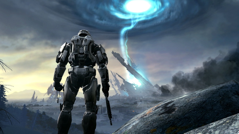 Halo, forest, UNSC, video games, fan art, Spartans (Halo), futuristic armor, video game art, war, 4K, digital art, assault rifle, landscape