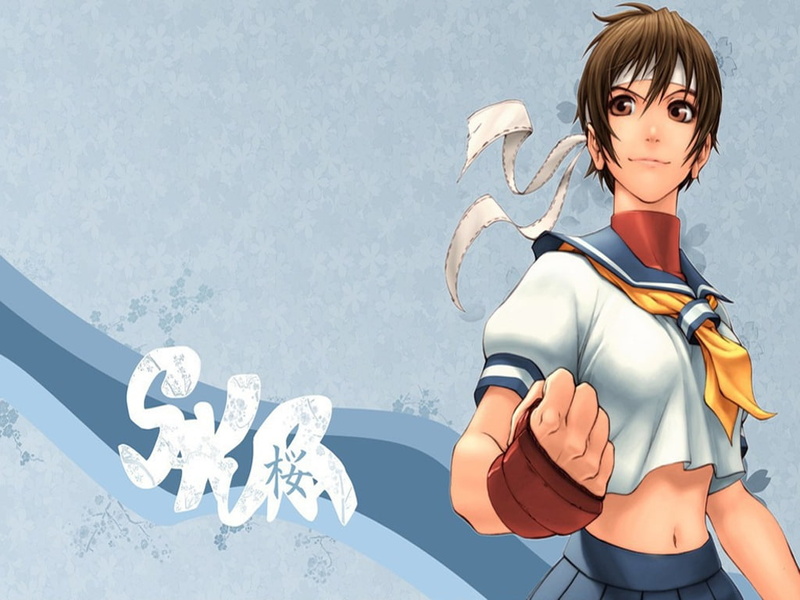 fighter, street, art, games, kasugano, school uniform, sakura kasugano, Capcom, video, female, Sakura, hd, 480P, street fighter