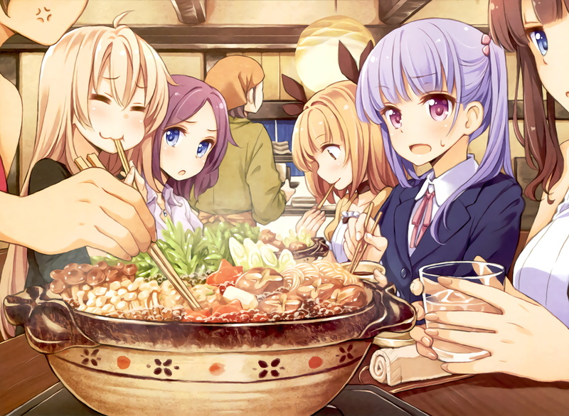 Anime, men, women, bowl, new game, shinoda hajime, togetherness, tooyama rin, childhood, people, freshness, indoors, girls, food and drink, iijima yun
