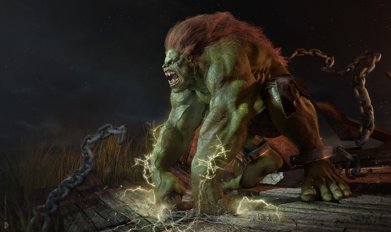 outdoors, nature, motion, men, 4K, front view, night, full length, mid adult, representation, sculpture, real people, holding, one person, adult, fantasy art digital art blanka