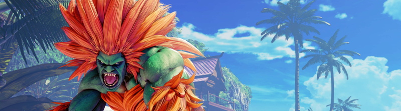 one person, red, Street Fighter, videogame, tropical climate, 5K, plant, multi colored, nature, sky, palm tree, v, Games, tree, low angle view, Blanka