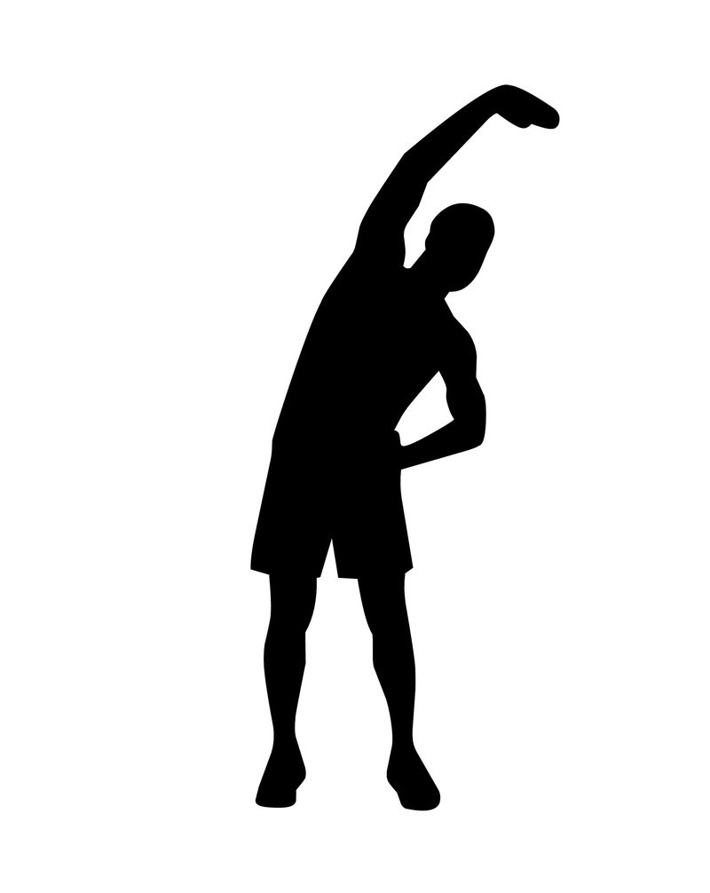 lifestyles, health, sport, bending, one person, fulllength, workout, standing, dancing, fit, men, cut out, physical activity, stretching, care, gym, white background