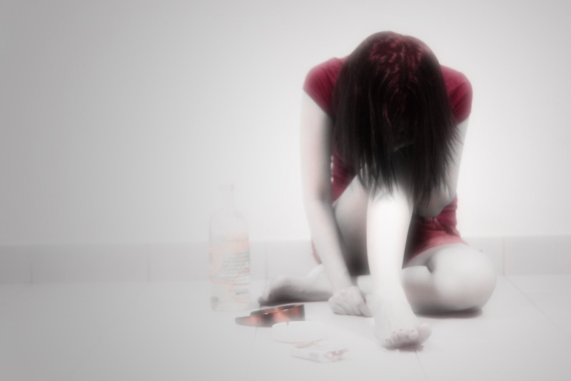 Sad, sorrow, real people, sadness, indoors, women, white color, full length, adult, depression - sadness, bending over, hairstyle, casual clothing, low section