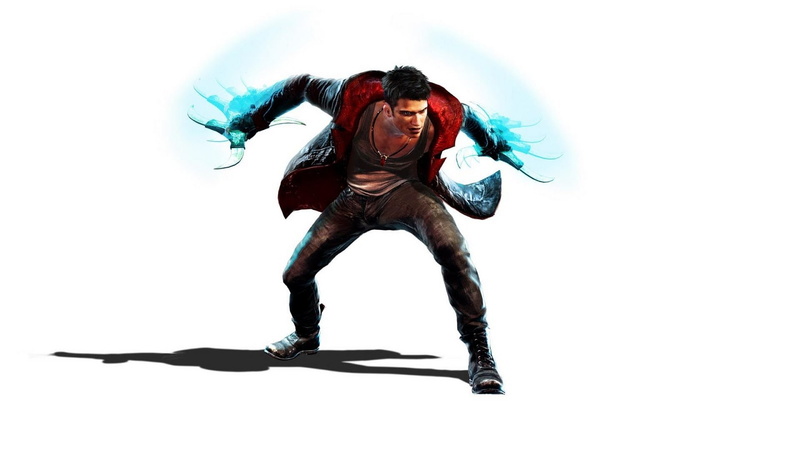 silhouette, dmc, bending, shadow, 1080P, indoors, dancing, white Background, digital composite, cut out, copy space, poster, leather, people, dante, hairstyle