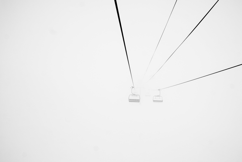 mode of transportation, cables, fog, winter, foggy, no people, lift, snow, day, transportation, sky, gondola, grey, 4K, travel, power supply, connection
