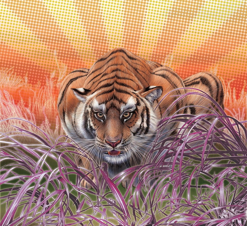 tiger, 480P, digital art, nature, animals