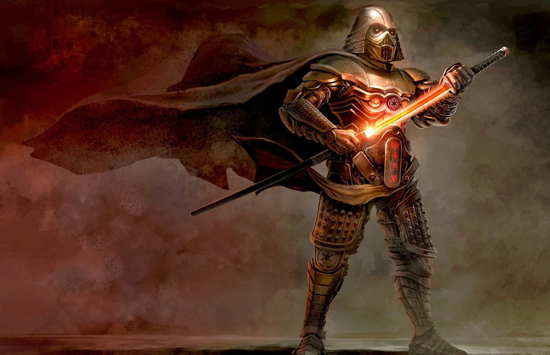 1080P, Star Wars, samurai, Darth Vader, concept art, katana, fantasy art, artwork, sword