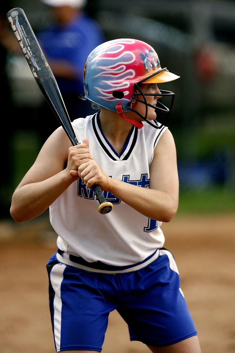 three quarter length, team Sport, batter, lifestyles, real people, baseball Player, uniform, female, people, helmet, competitive Sport, softball, men, leisure activity