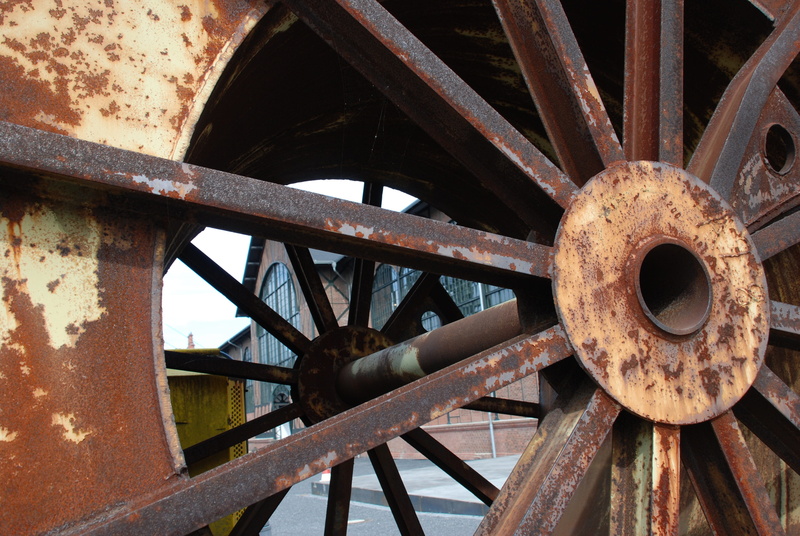 industrial monument, day, architecture, mining, exhaust fan, wood - material, deterioration, outdoors, no people, stainless, close-up, metal, run-down