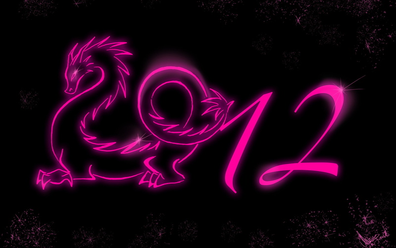 Year, 2012, Dragon, pink, signage, neon, 2K