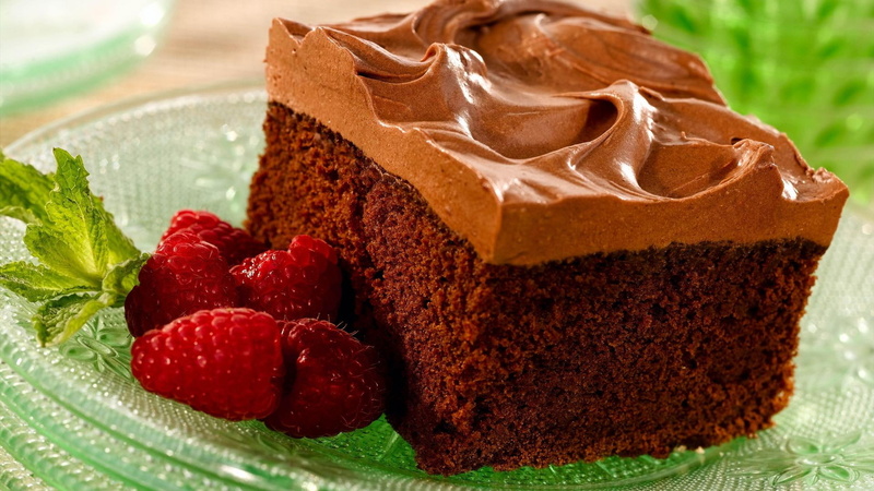 frosting, 1080P, delicious, chocolate, sweet, cake, fruit, nice, yummy, abstract, 3d and abstract, piece, raspberries