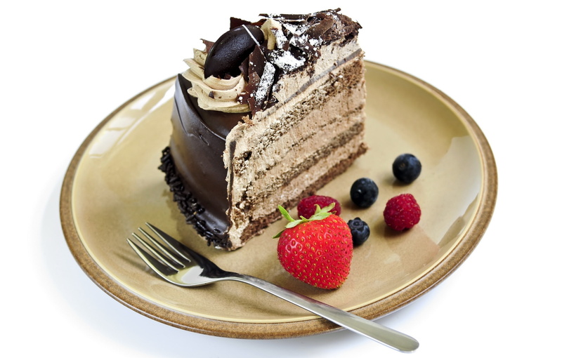 dessert, piece, 2K, berries, cake