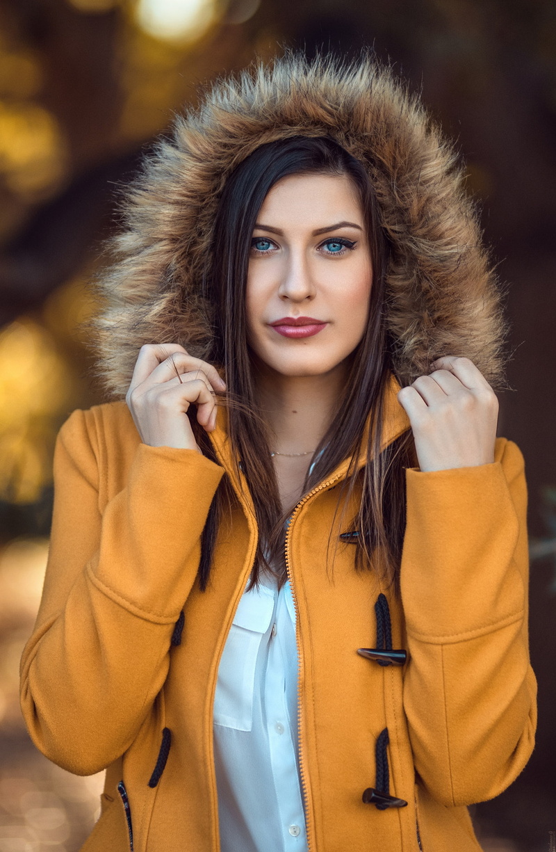 photography, portrait, modern, 1080P, fur, fashion, hair, 500px, cold temperature, human face, haute couture, hoods, looking at camera, young adult, yellow jacket