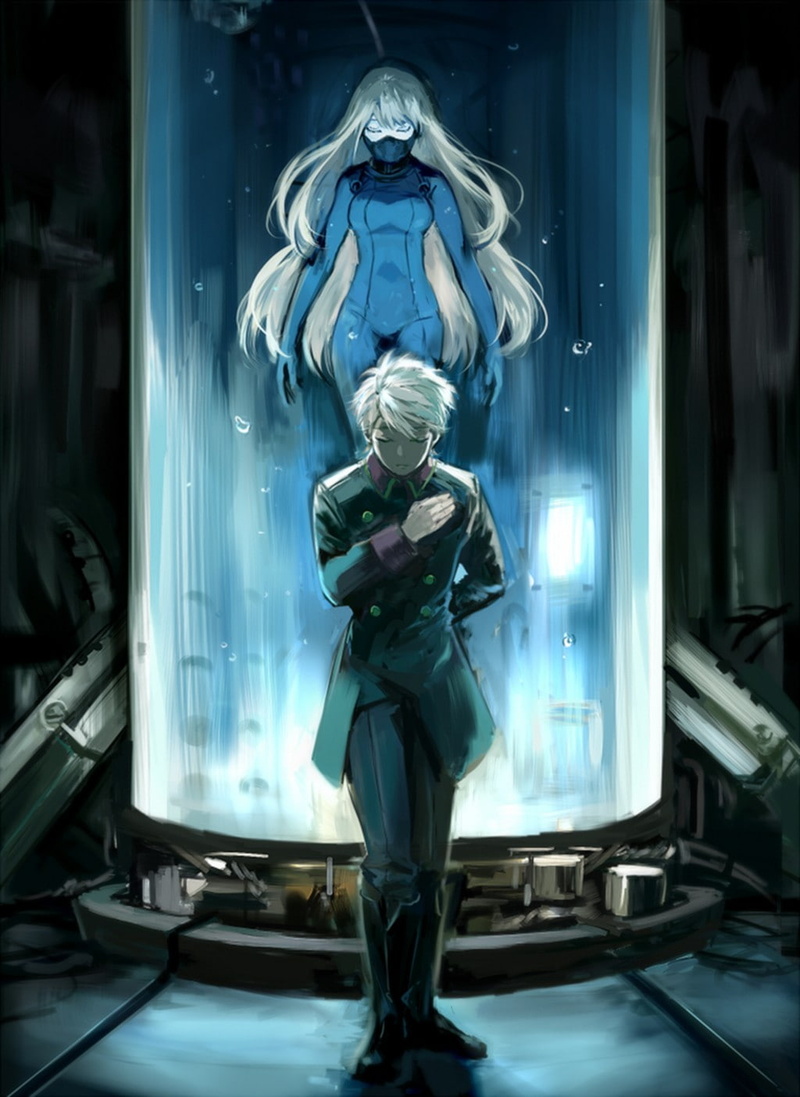 technology, adult, anime, sculpture, Slaine Troyard, architecture, front view, human representation, representation, creativity, illuminated, occupation