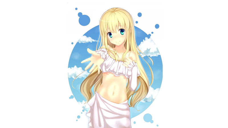 anime, Aldnoah.Zero, simple background, Asseylum Vers Allusia, long hair, 1080P, anime girls, blonde, sky