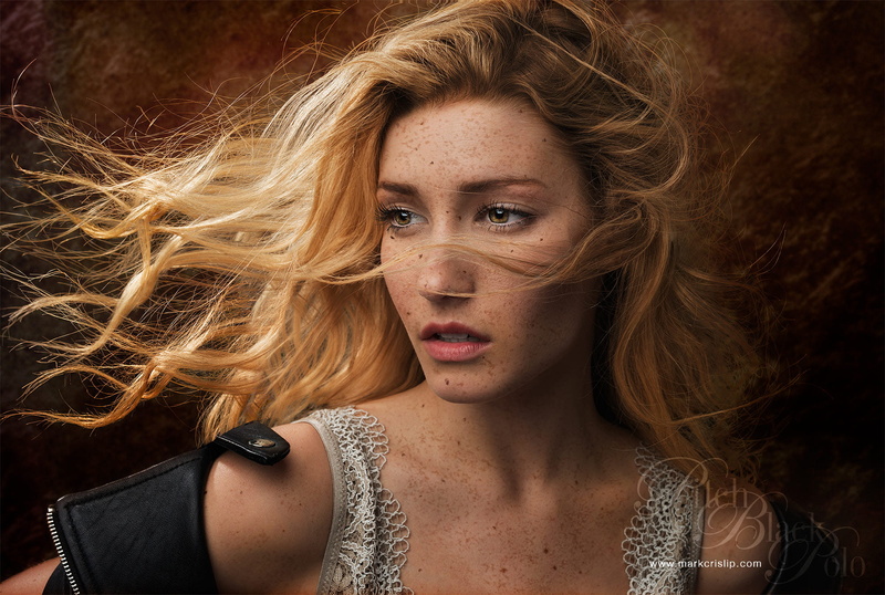 black background, yellow eyes, hairstyle, long hair, blond hair, redhead, 1080P, freckles, beauty, leather jackets, human hair, blonde, face, human face