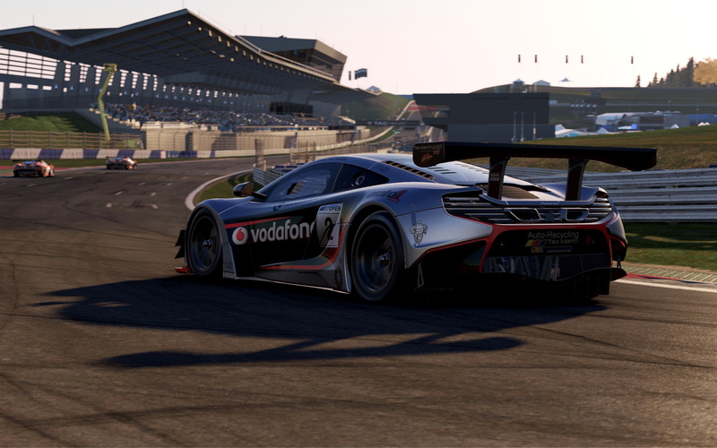 sunlight, mode of transportation, car, built structure, architecture, city, motion, sports track, racecar, nature, land vehicle, project cars 2 4k hd picture