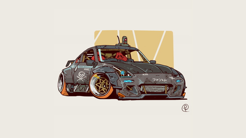 artwork, car, concept art, custom-made, 2K, colorful