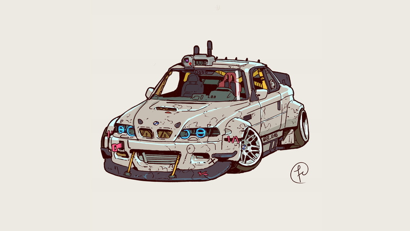 2K, concept art, car, artwork, colorful, custom-made
