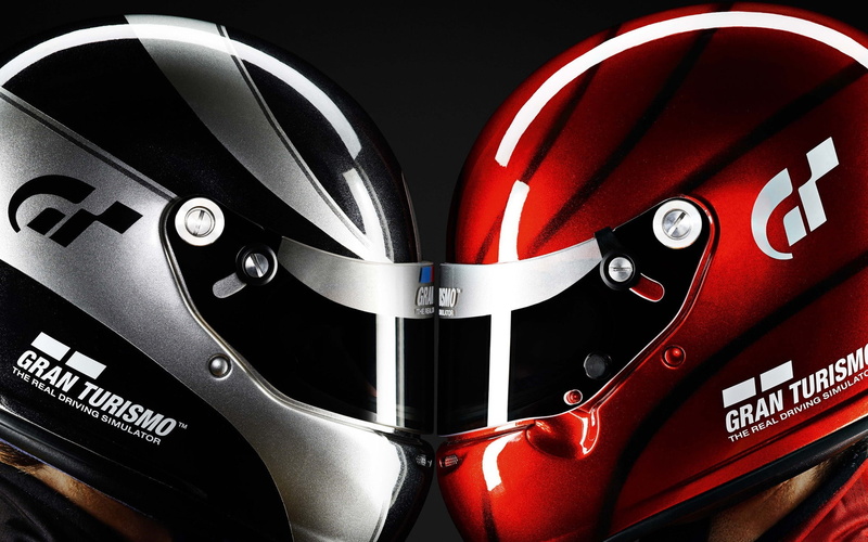 two, cars, race, helmet, red, helmets, crash, track, simulator, turismo, gray, gran, 1080P