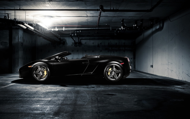 lamborghini, black car, lamborghini gallardo, 2K, black, car, gallardo