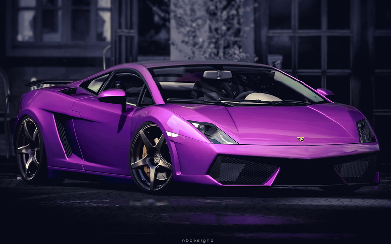 purple, gallardo, lamborghini, 2K