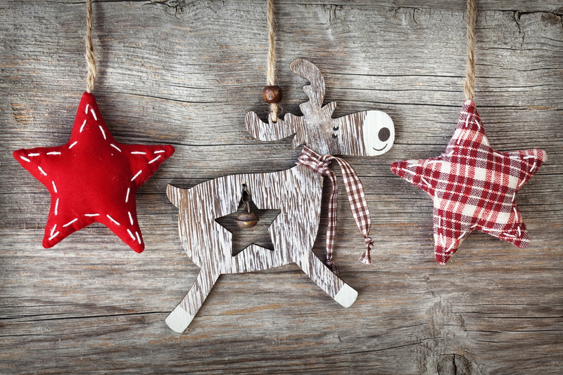 christmas Decoration, hanging, wood - Material, winter, space, craft, copy Space, close-up, celebration, holiday, star Shape, old-fashioned, no People