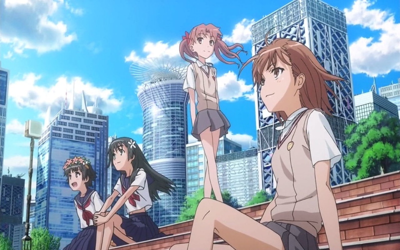 leisure activity, building, architecture, city, communication, lifestyles, To Aru Kagaku No Railgun, people, Anime, built structure, skyscraper, young women