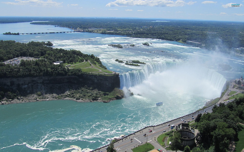 falls, beautiful, water, 2K, stupendous, horseshoe, sight, nature and landscapes