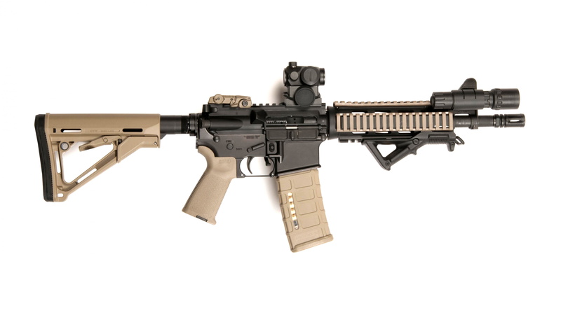 M-16, red sight, black, Marine Corps, AR-15, brown, rifle, 4K, sniper, U.S. Army